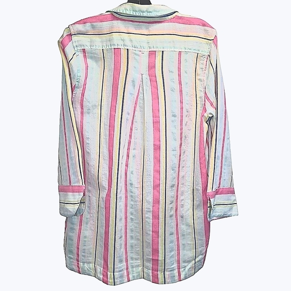 VINEYARD VINES Boca Grande Multi Stripe Lucaya Relaxed Tunic Size Medium - Picture 2 of 9